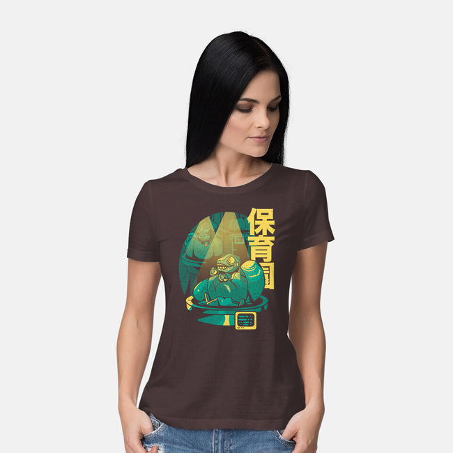 Velociraptor Nursery-womens basic tee-Sketchdemao