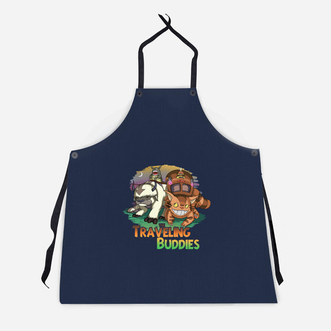 Traveling Buddies-unisex kitchen apron-meca artwork