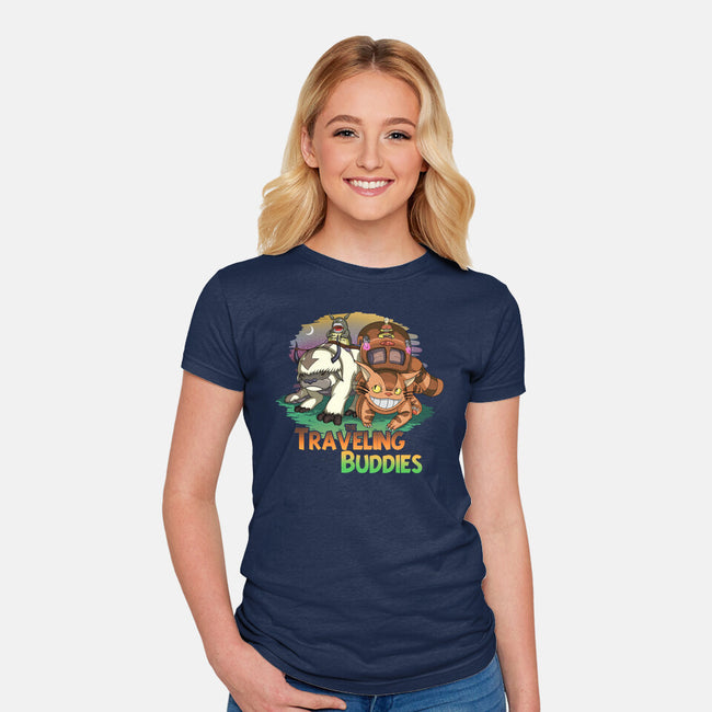 Traveling Buddies-womens fitted tee-meca artwork