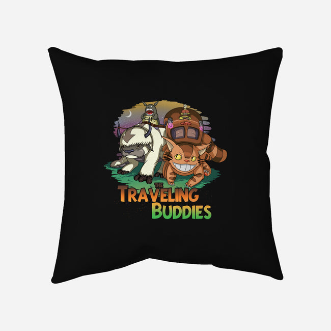 Traveling Buddies-none removable cover w insert throw pillow-meca artwork