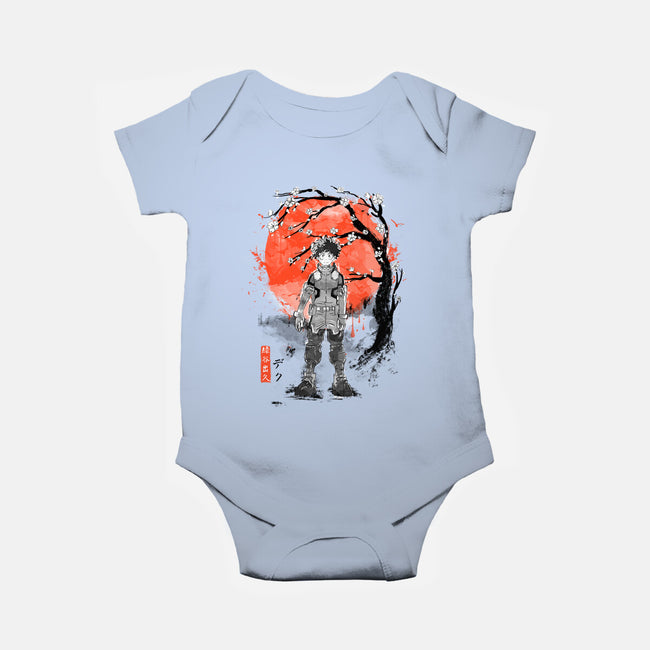 Deku At Sakura Tree-baby basic onesie-IKILO