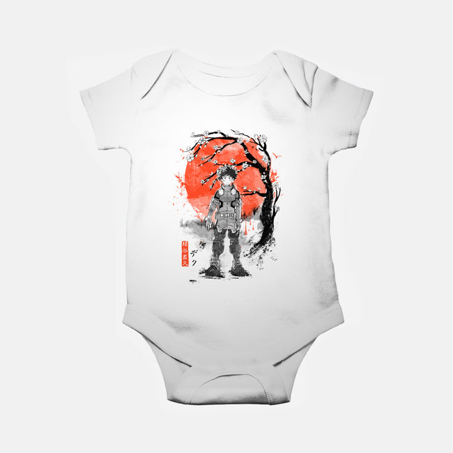 Deku At Sakura Tree-baby basic onesie-IKILO