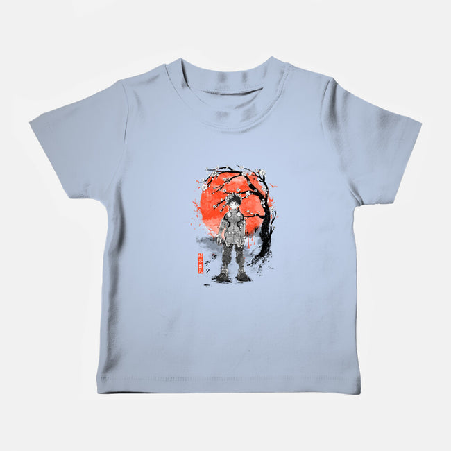 Deku At Sakura Tree-baby basic tee-IKILO