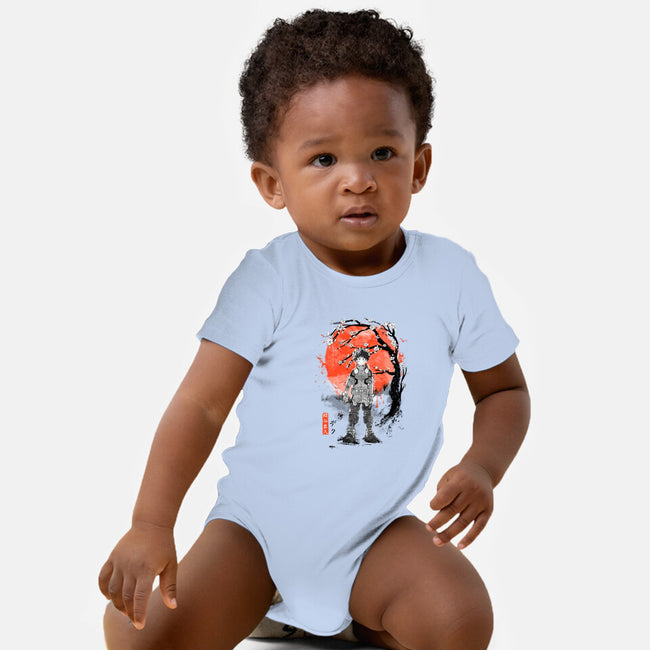 Deku At Sakura Tree-baby basic onesie-IKILO