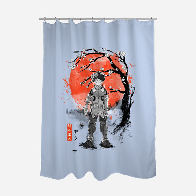 Deku At Sakura Tree-none polyester shower curtain-IKILO
