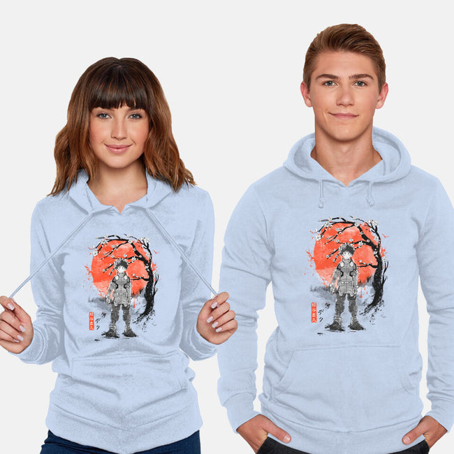 Deku At Sakura Tree-unisex pullover sweatshirt-IKILO