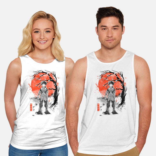Deku At Sakura Tree-unisex basic tank-IKILO
