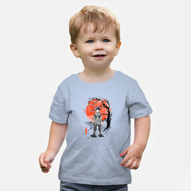 Deku At Sakura Tree-baby basic tee-IKILO