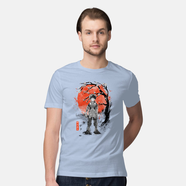 Deku At Sakura Tree-mens premium tee-IKILO