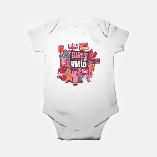 Girls Rule The World-baby basic onesie-tobefonseca