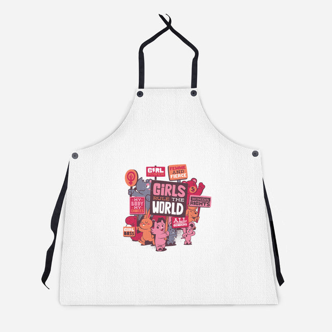 Girls Rule The World-unisex kitchen apron-tobefonseca