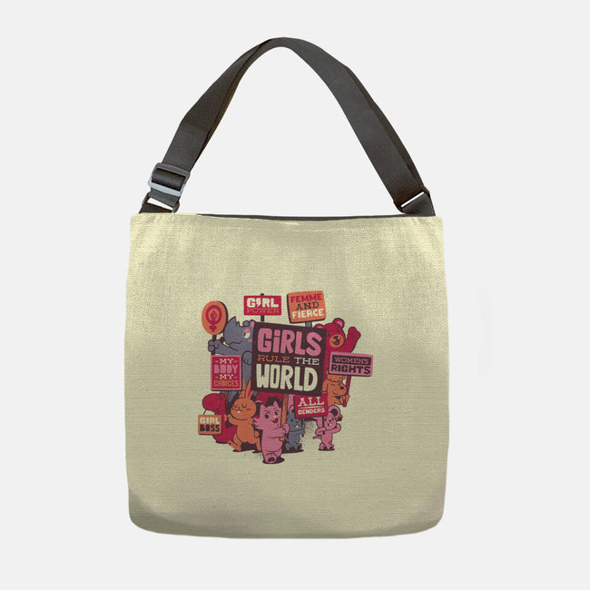 Girls Rule The World-none adjustable tote bag-tobefonseca