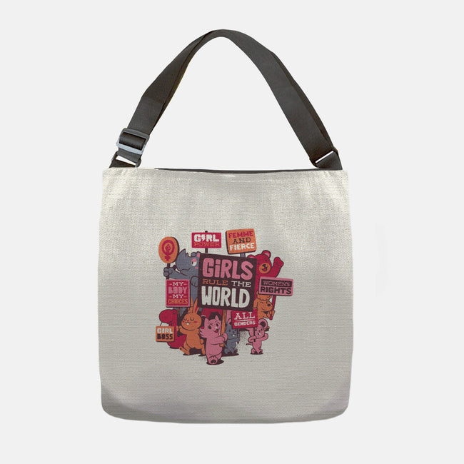 Girls Rule The World-none adjustable tote bag-tobefonseca