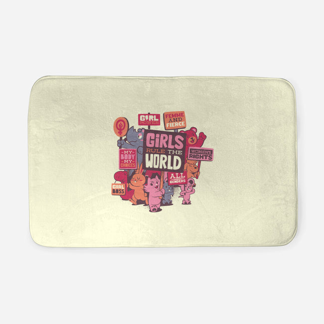 Girls Rule The World-none memory foam bath mat-tobefonseca