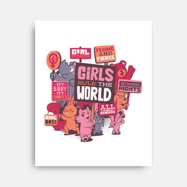 Girls Rule The World-none stretched canvas-tobefonseca