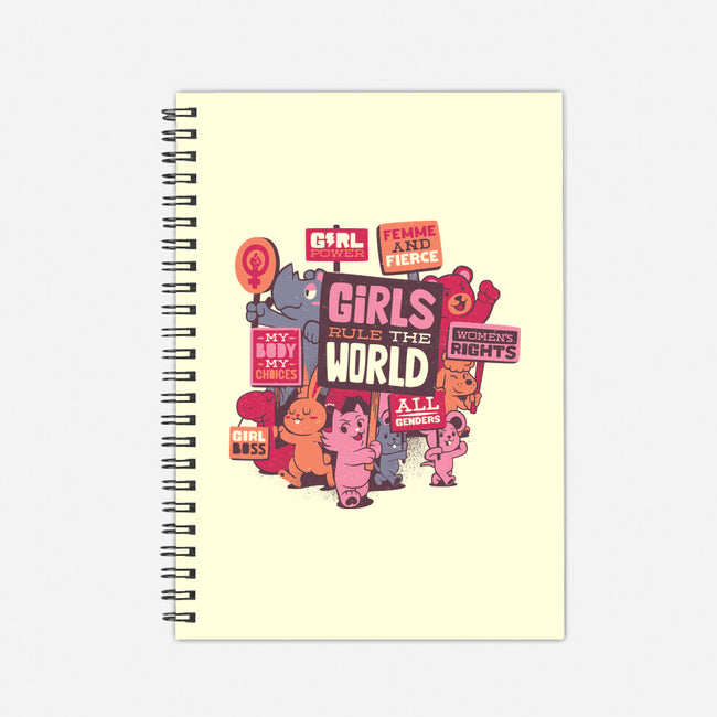 Girls Rule The World-none dot grid notebook-tobefonseca