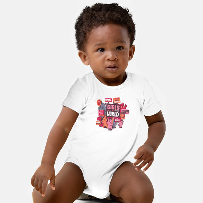 Girls Rule The World-baby basic onesie-tobefonseca