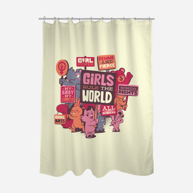 Girls Rule The World-none polyester shower curtain-tobefonseca