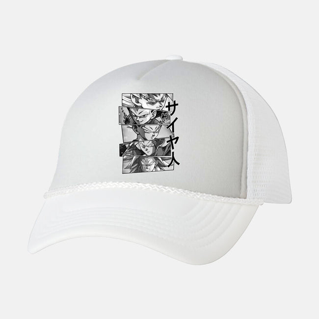 Saiyajin Heroes-unisex trucker hat-meca artwork