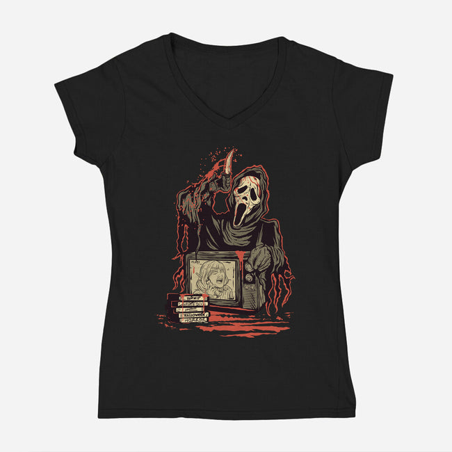 What's Your Favorite Scream Movie?-womens v-neck tee-Green Devil