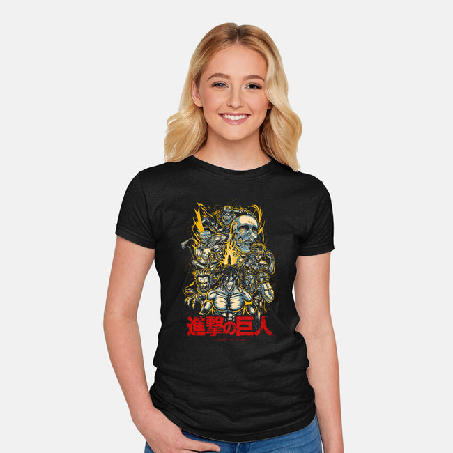 All The Titans For Attack-womens fitted tee-Knegosfield
