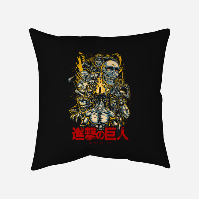 All The Titans For Attack-none removable cover throw pillow-Knegosfield