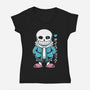 Sans Lazy Bones-womens v-neck tee-Alundrart