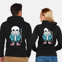 Sans Lazy Bones-unisex zip-up sweatshirt-Alundrart