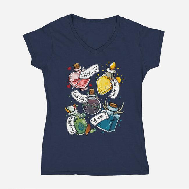 Magic Potions-womens v-neck tee-Vallina84