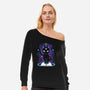Gothic Cat-womens off shoulder sweatshirt-Vallina84