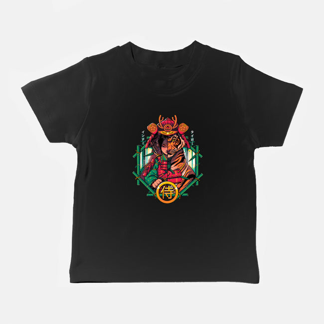 Inner Samurai Tiger-baby basic tee-Bruno Mota