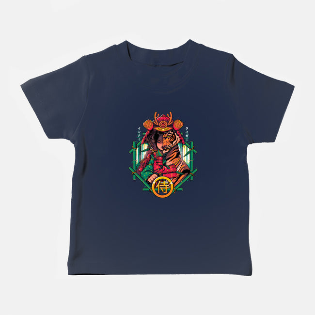 Inner Samurai Tiger-baby basic tee-Bruno Mota