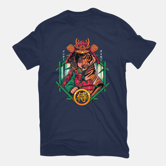 Inner Samurai Tiger-womens fitted tee-Bruno Mota