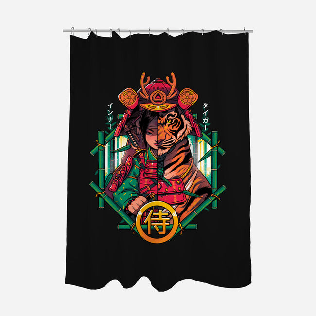 Inner Samurai Tiger-none polyester shower curtain-Bruno Mota