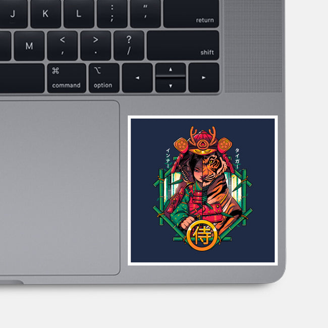 Inner Samurai Tiger-none glossy sticker-Bruno Mota