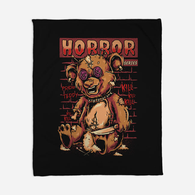 Psycho Teddy Horror Series-none fleece blanket-Slikfreakdesign