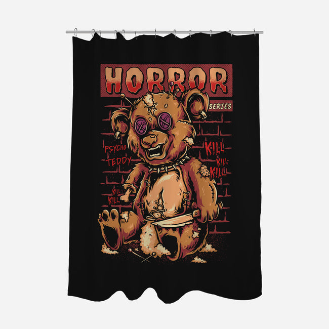 Psycho Teddy Horror Series-none polyester shower curtain-Slikfreakdesign