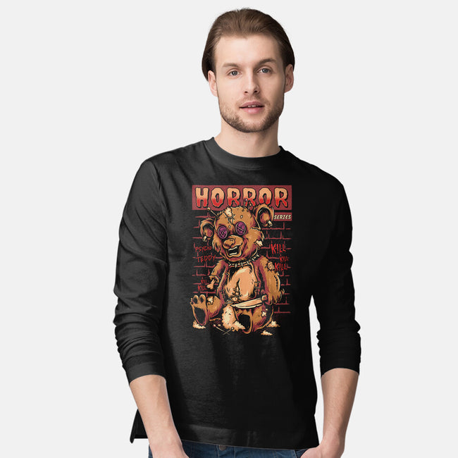 Psycho Teddy Horror Series-mens long sleeved tee-Slikfreakdesign