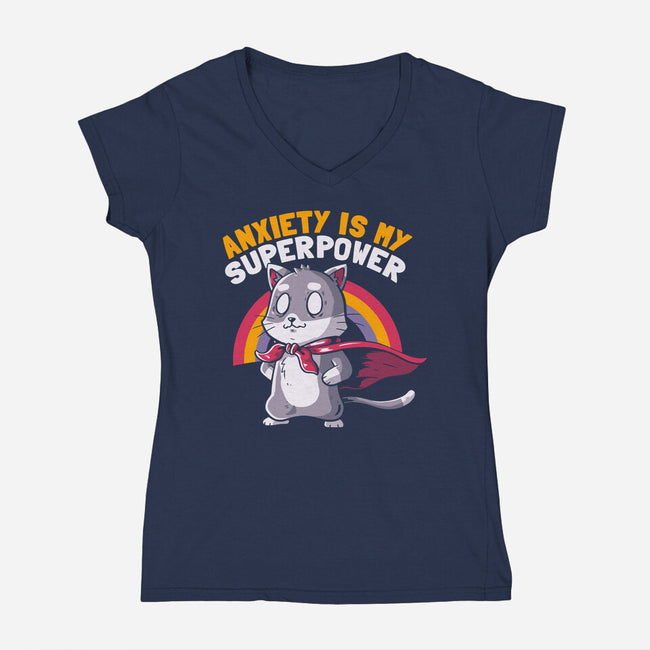 Anxiety Is My Superpower-womens v-neck tee-koalastudio
