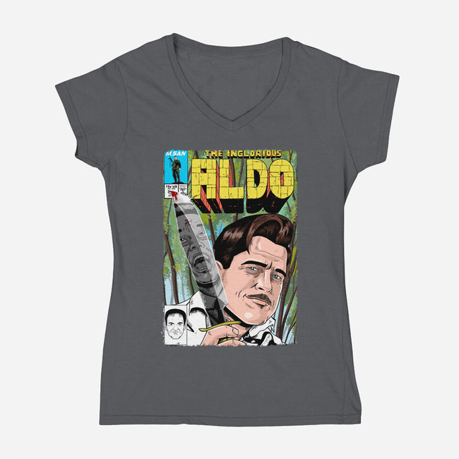 The Inglorious Aldo-womens v-neck tee-MarianoSan