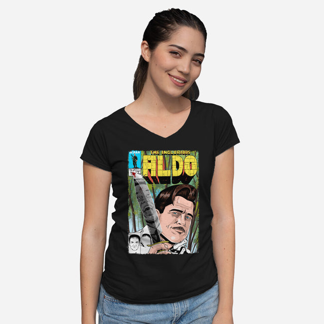 The Inglorious Aldo-womens v-neck tee-MarianoSan