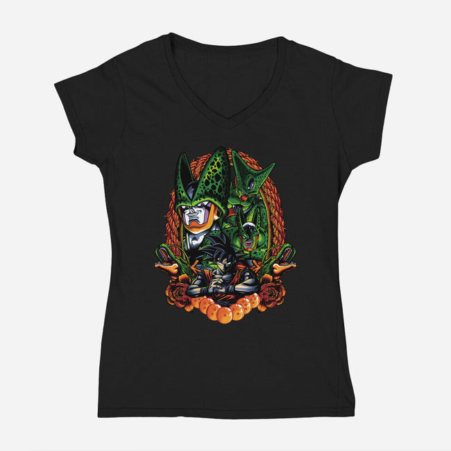 Android Eater-womens v-neck tee-Badbone Collections