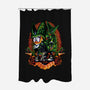 Android Eater-none polyester shower curtain-Badbone Collections