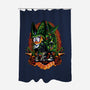 Android Eater-none polyester shower curtain-Badbone Collections