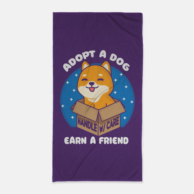 Adopt A Dog-none beach towel-turborat14