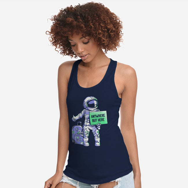 Anywhere But Here-womens racerback tank-eduely
