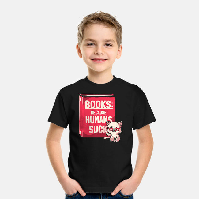 Books Because Humans Suck-youth basic tee-koalastudio