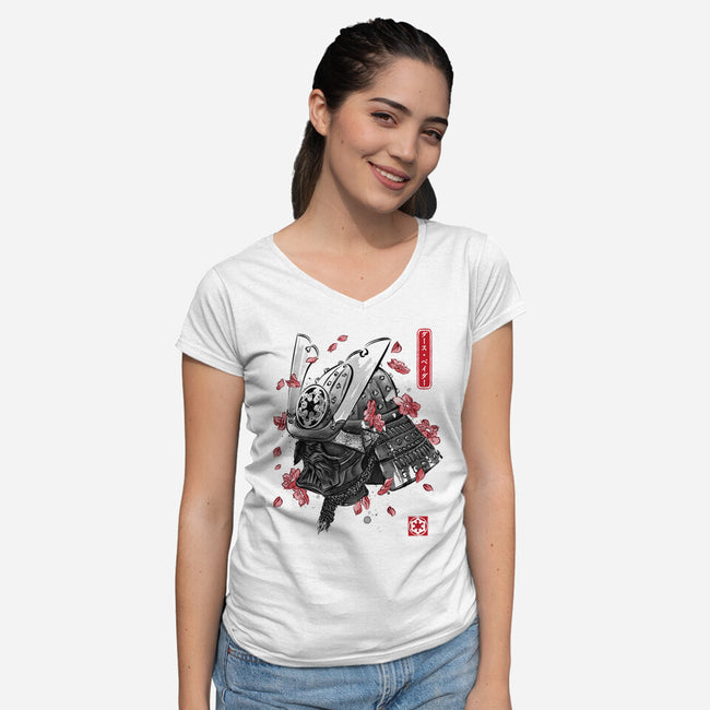 Darth Samurai-womens v-neck tee-DrMonekers