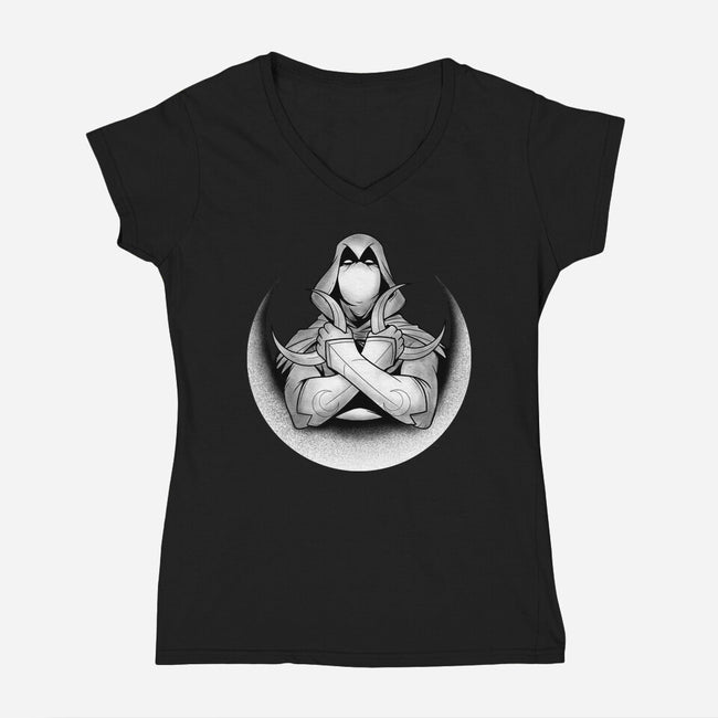 Knight Of The Moon-womens v-neck tee-Douglasstencil
