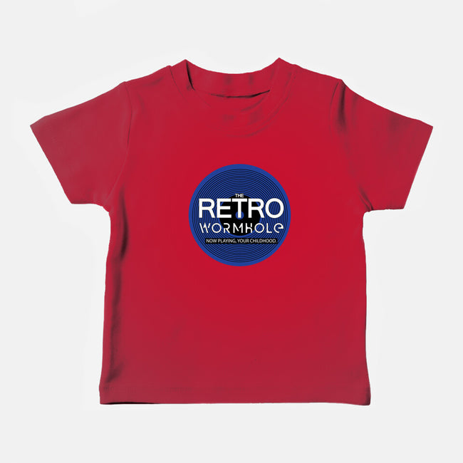 Retro Wormhole Blue Round-baby basic tee-RetroWormhole